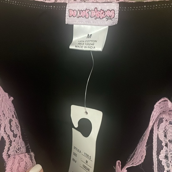 Do Not disturb tank new with tags medium corset Laceup front Black pink - Picture 4 of 7